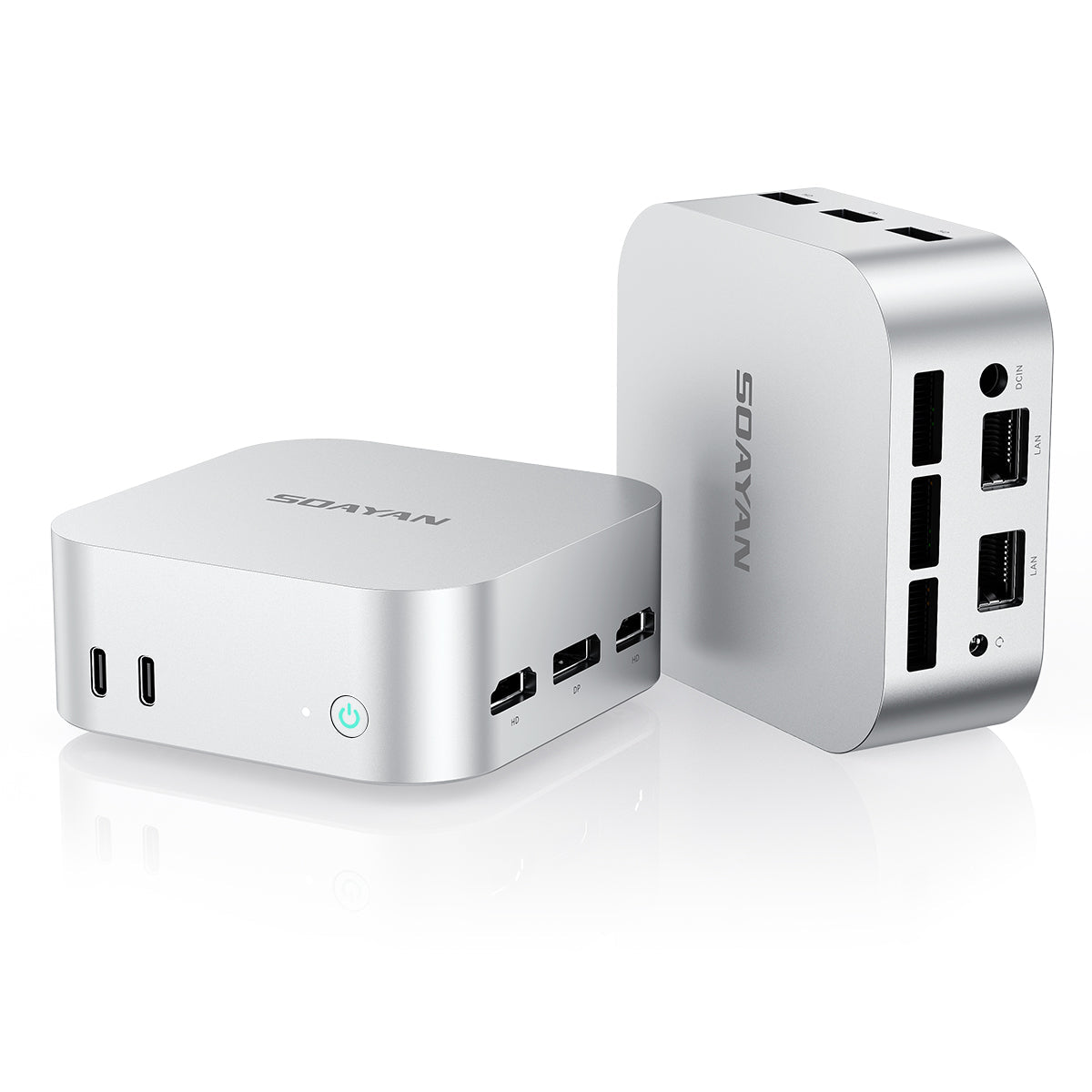 SOAYAN-N5 Mini PC, 13th Gen Intel N150, 12GB LPDDR5, 512GB SSD, Triple 4K Display, Dual LAN, Windows 11 Pro